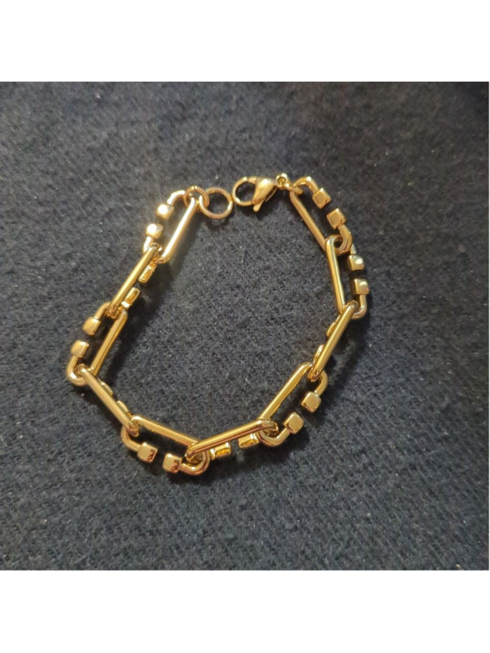 Gold Tone Chain Link Statement Bracelet